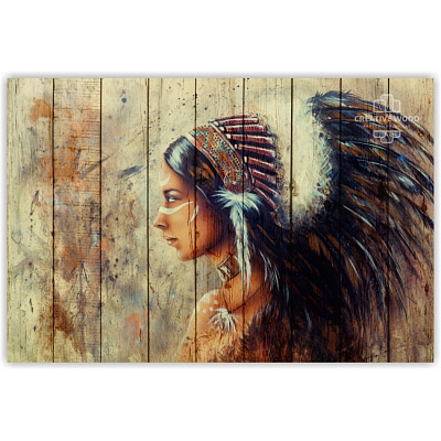 Картины Девушки - индеец, Девушки, Creative Wood Картины Девушки - индеец, Девушки, Creative Wood